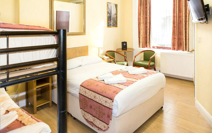 A typical triple room at Shakespeare Hotel London