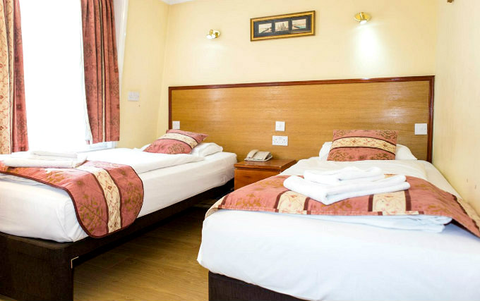 A typical twin room at Shakespeare Hotel London