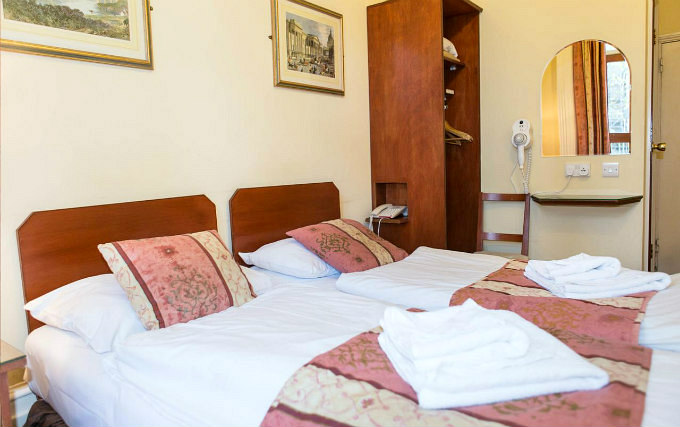 A twin room at Shakespeare Hotel London