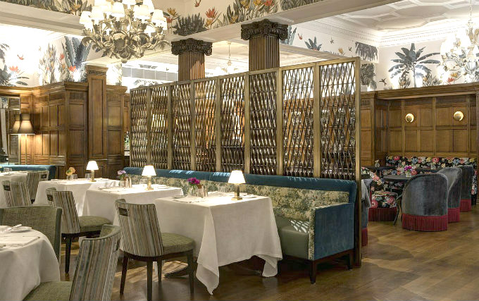 Relax and enjoy your meal in the Dining room at Rocco Forte Brown's Hotel