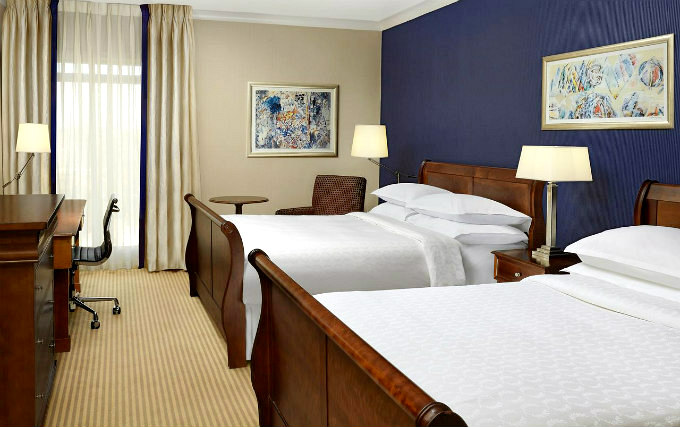 A typical quad room at Sheraton Skyline Hotel London Heathrow
