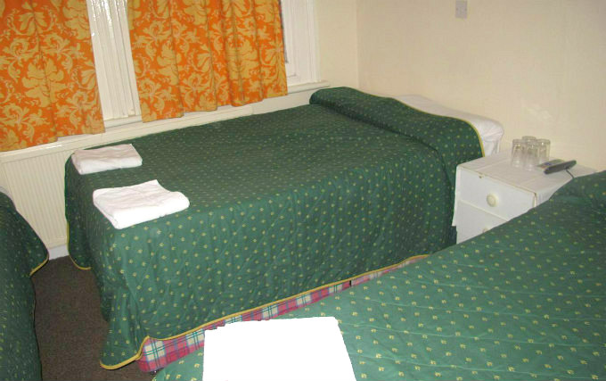 A typical quad room at Chiswick Court Hotel