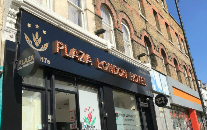 An exterior view of Plaza London Hotel