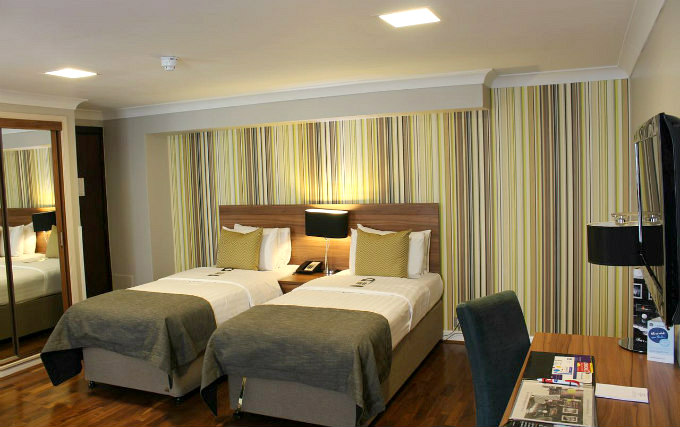 A twin room at Best Western Mornington Hotel London Hyde Park