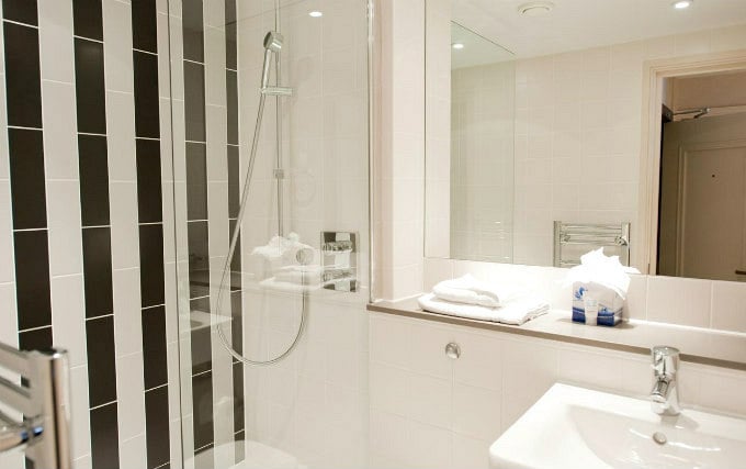 A typical shower system at Best Western Mornington Hotel London Hyde Park