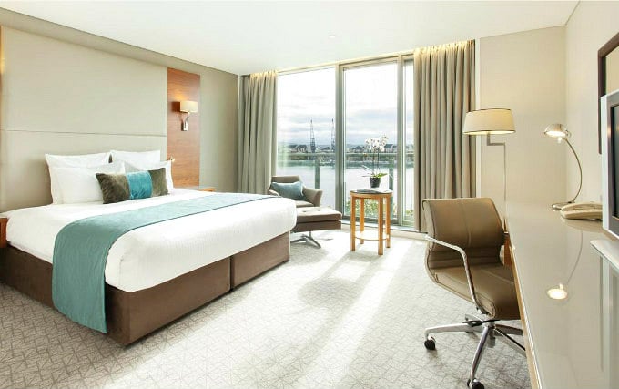 A double room at Crowne Plaza London Docklands