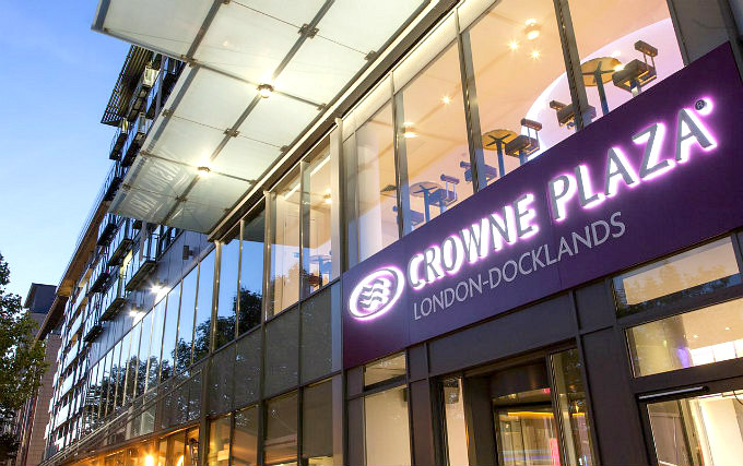 An exterior view of Crowne Plaza London Docklands