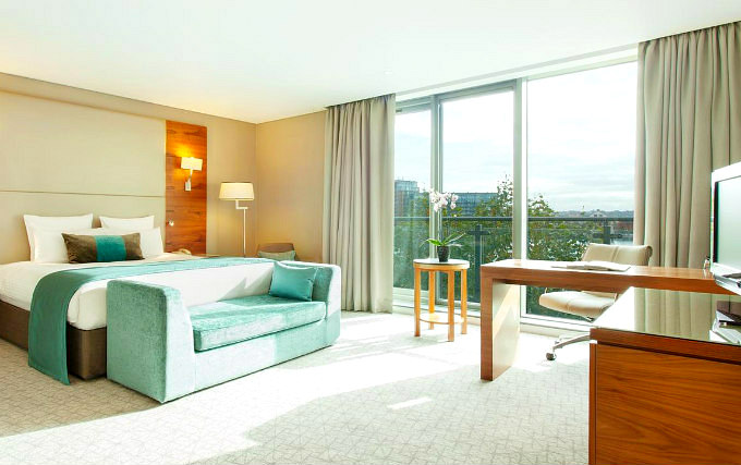 A typical double room at Crowne Plaza London Docklands
