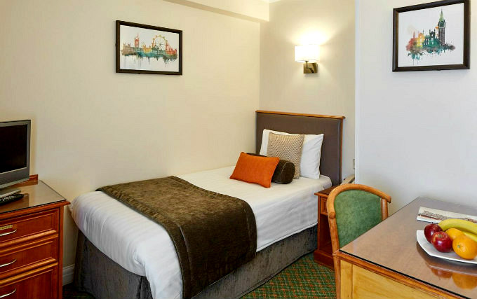 A single room at Lancaster Gate Hotel