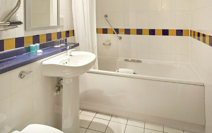 A typical bathroom at Lancaster Gate Hotel