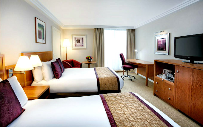 A typical triple room at Crowne Plaza Heathrow