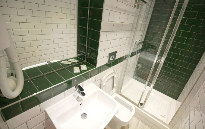 A typical shower system at Quality Hotel Crystal Palace