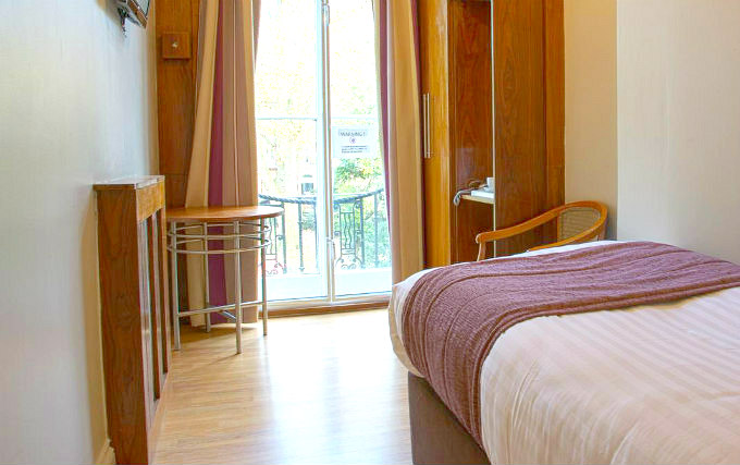 A typical single room at The Garden View Hotel