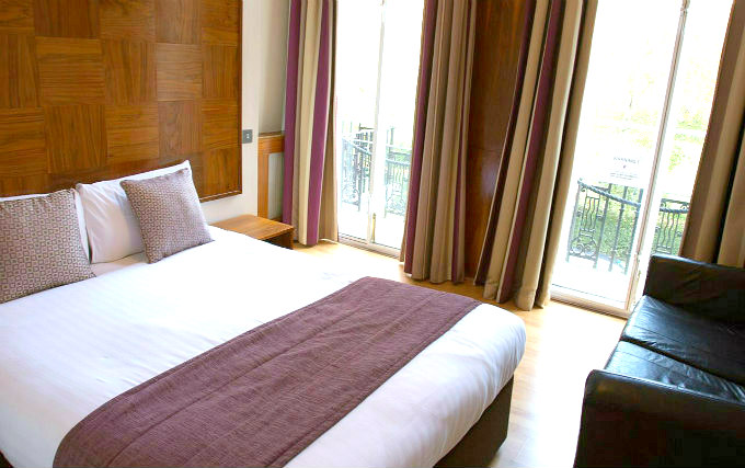 A comfortable double room at The Garden View Hotel