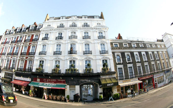The exterior of Ascot Hotel London