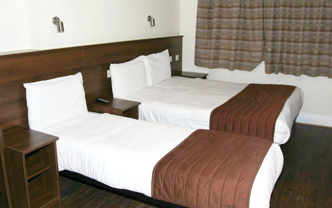 A typical triple room at Ascot Hotel London