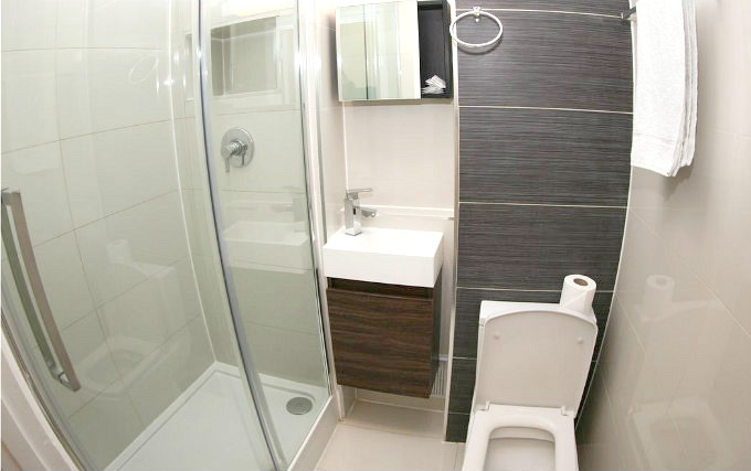 A typical shower system at Ascot Hotel London