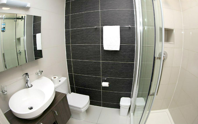 A shower system at Ascot Hotel London