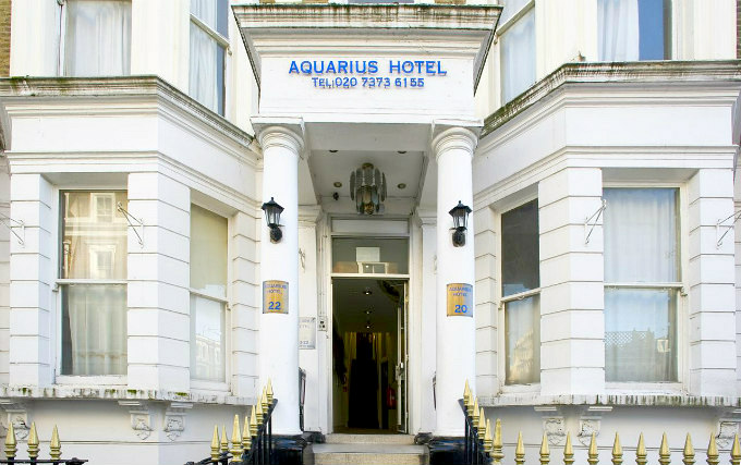 An exterior view of Aquarius Hotel