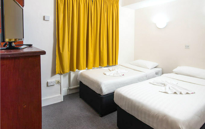 A typical twin room at Aquarius Hotel