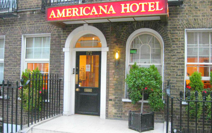 The exterior of Americana Hotel London