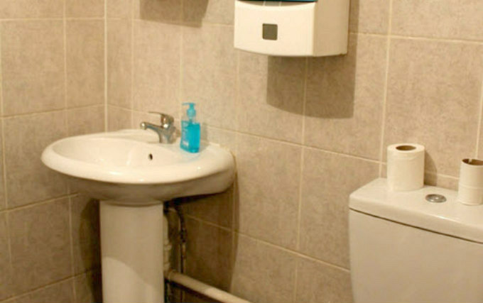 A typical shower system at The Belgravia Hostel