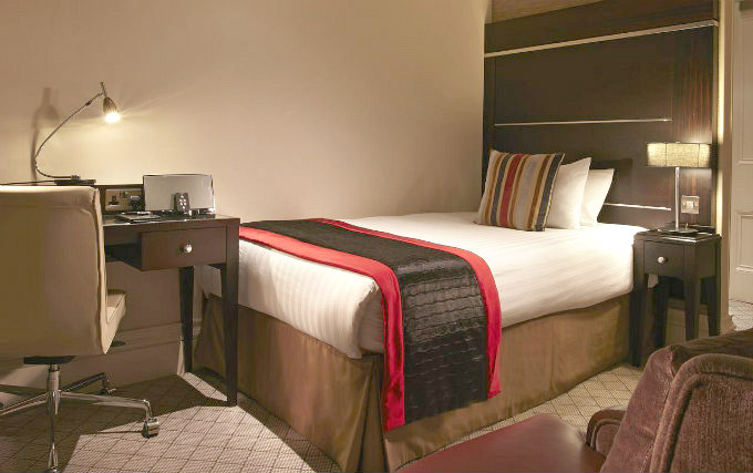A typical single room at Amba Grosvenor Hotel