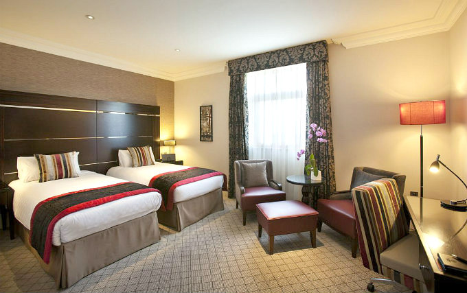 A typical twin room at Amba Grosvenor Hotel
