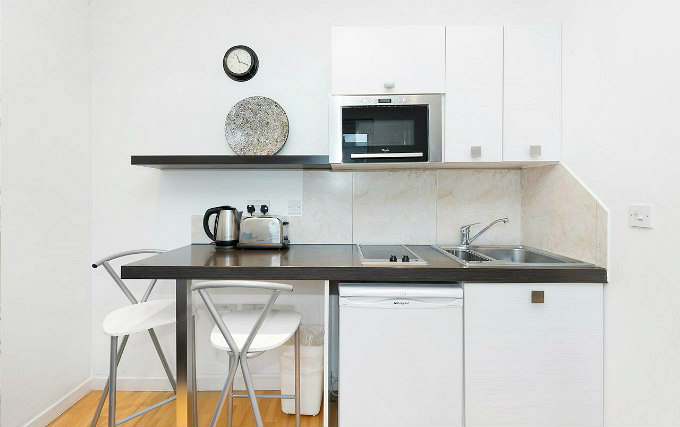 kitchen at Hyde Park Luxury Suites