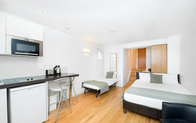 A typical triple room at Hyde Park Luxury Suites