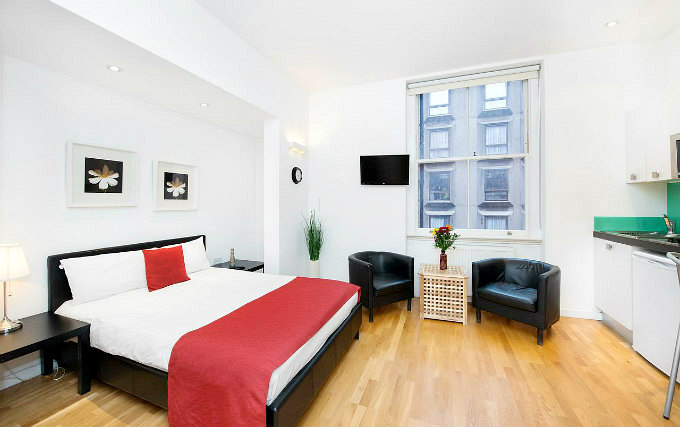 A typical double room at Hyde Park Luxury Suites