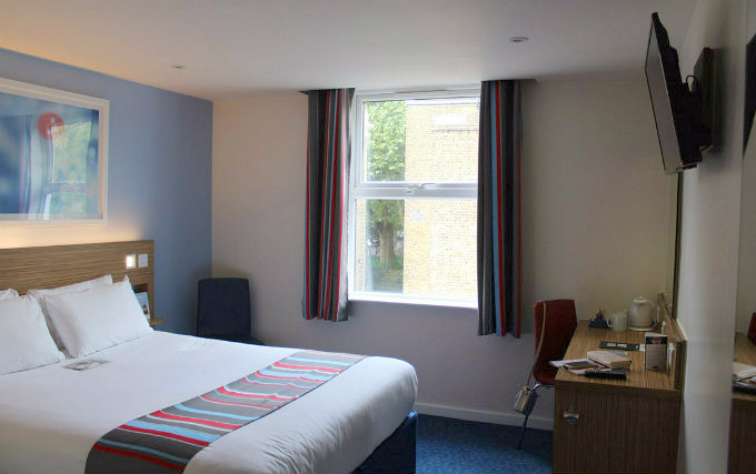 A double room at Travelodge Farringdon