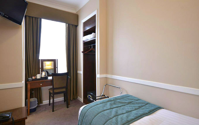 A single room at Kyriad Hotel London