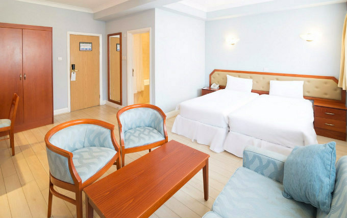 A typical twin room at Family Hotel