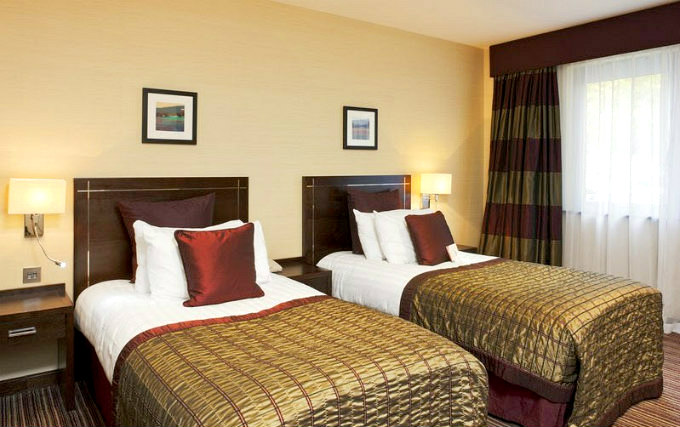 A twin room at Crowne Plaza London Gatwick Airport