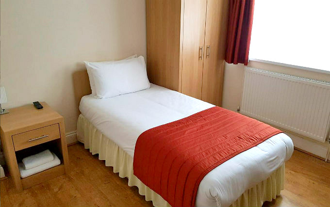 A single room at Forest View Hotel