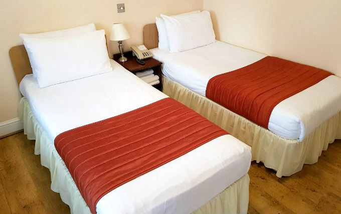 A twin room at Forest View Hotel