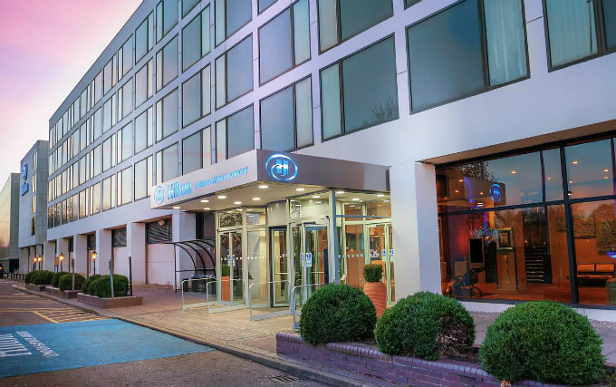 An exterior view of Hilton London Gatwick Airport