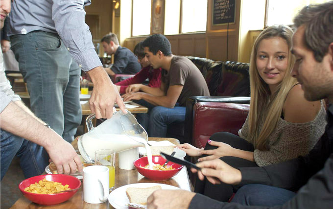 Enjoy a great breakfast at Dover Castle Hostel