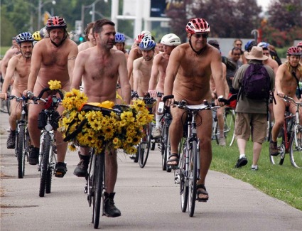 World Naked Bike Ride at Regents Park, London