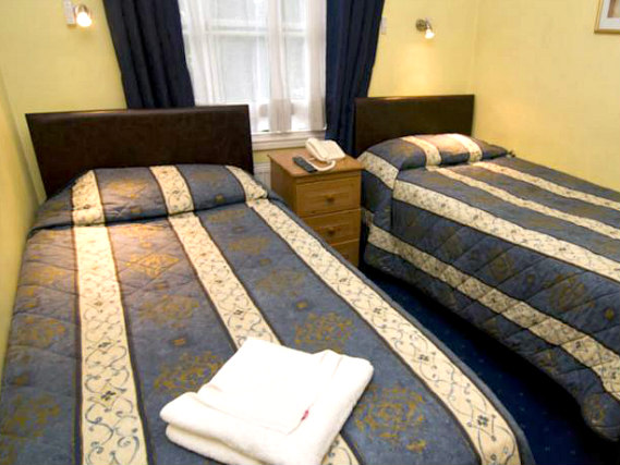 A twin room at Pacific Hotel London is perfect for two guests
