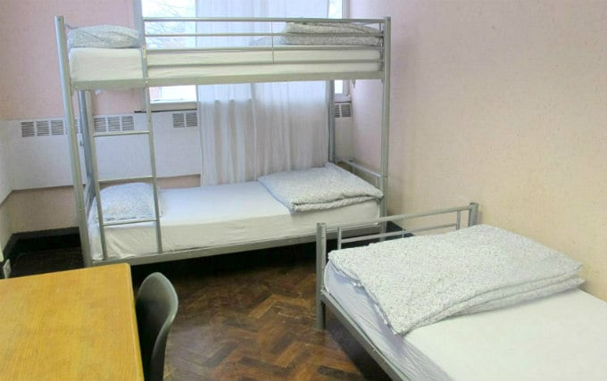 A triple room at Northfields Hostel London