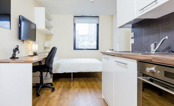 A typical single room at Student Haus Vauxhall