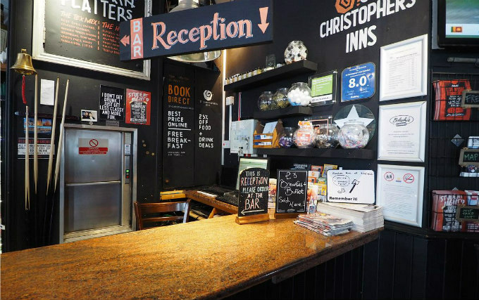 Reception at St Christophers Inn Camden