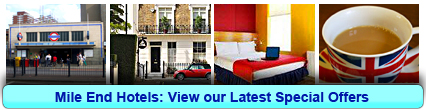 Mile End Hotels: Book from only £15.00 per person!
