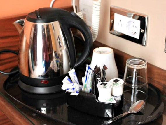 Enjoy a hot drink thanks to the tea/coffee making facilities in your room