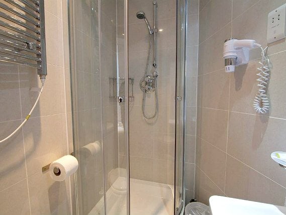 A typical shower system at Hotel 43 London