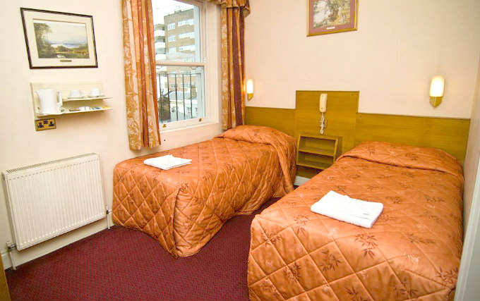 A twin room at Alexandra Hotel