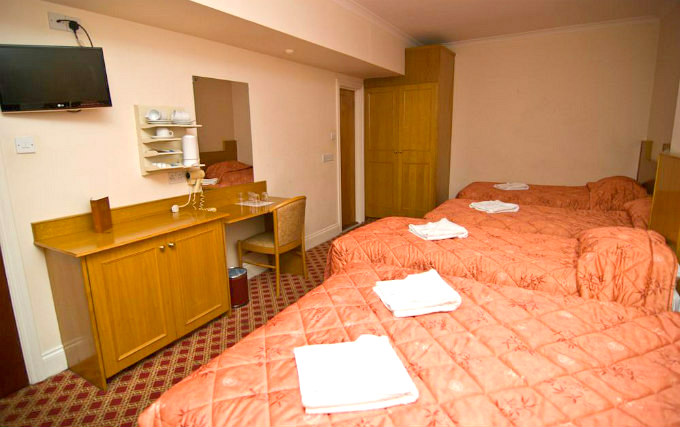 A typical dorm room at Alexandra Hotel