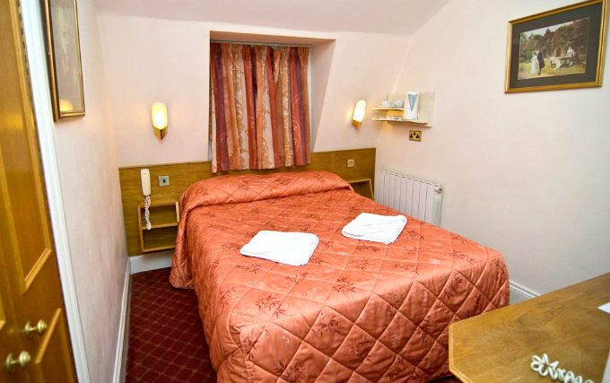 A typical double room at Alexandra Hotel